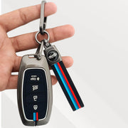 Metal Silicone Key Cover with Belt for Compatible with New Verna (2022) | 4 Button Smart Key
