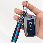 Metal Silicone Key Cover with Belt for Seltos, Sonet, Carens | Flip Key