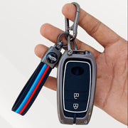 Metal Silicone Key Cover (Belt) for Toyota Fortuner, Hilux, Innova Crysta, Legender, Innova HyCross, Land Cruiser | 2 Button Type M1 Push Start Smart Key
