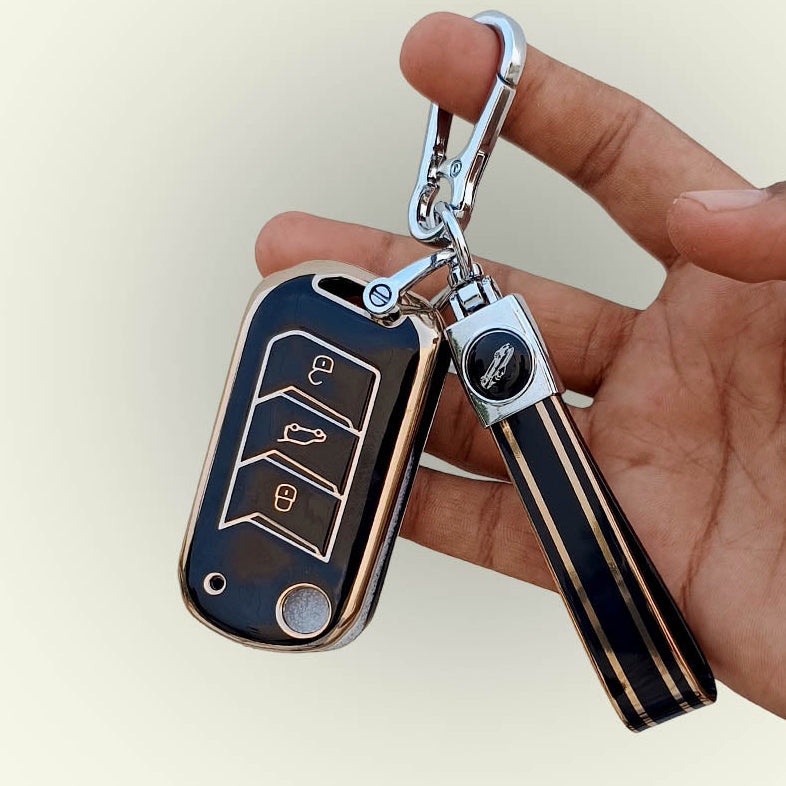 TPU Key Cover For Mahindra Scorpio, XUV 300, Marazzo, XUV 700, 3XO, XUV 400 EV, Bolero, Thar, TUV 3 & Thar Roxx | 3 Button Flip Key