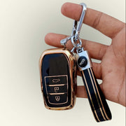 TPU Key Cover for Toyota Fortuner, Hilux, Innova Crysta, Legender, Innova HyCross, Land Cruiser | 3 Button Type M1 Push Start Smart Key
