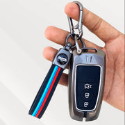 Metal Silicone Key Cover (Belt) for Figo, Aspire, Ecosport, Endeavour | 3 button Smart Key