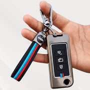 Metal Silicone Key Cover (Belt) for Mahindra XUV 500 | 3 Button Flip Key