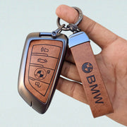 METAL LEATHER KEY COVER FOR BMW GT – SERIES | X SERIES | 5 SERIES | M – SERIES | 3 SERIES |7 SERIES OF 4 BUTTON CAR KEY COVER