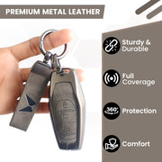 Mahindra XUV 500 Key Cover | Metal Leather | 3 Button Smart Key