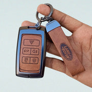 Metal Leather key cover for Land Rover Compatibility Range Rover, Jaguar