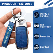 Metal Leather key cover for Mercedes Benz Compatibility: A-Class, C-Class, E-Class, G-Class, S-Class.
