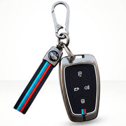 Metal Silicone Key Cover (Belt) for TATA Punch, Tiago, Altroz, Nexon, Harrier, Safari, EV, Sierra | 4 Button Smart Key