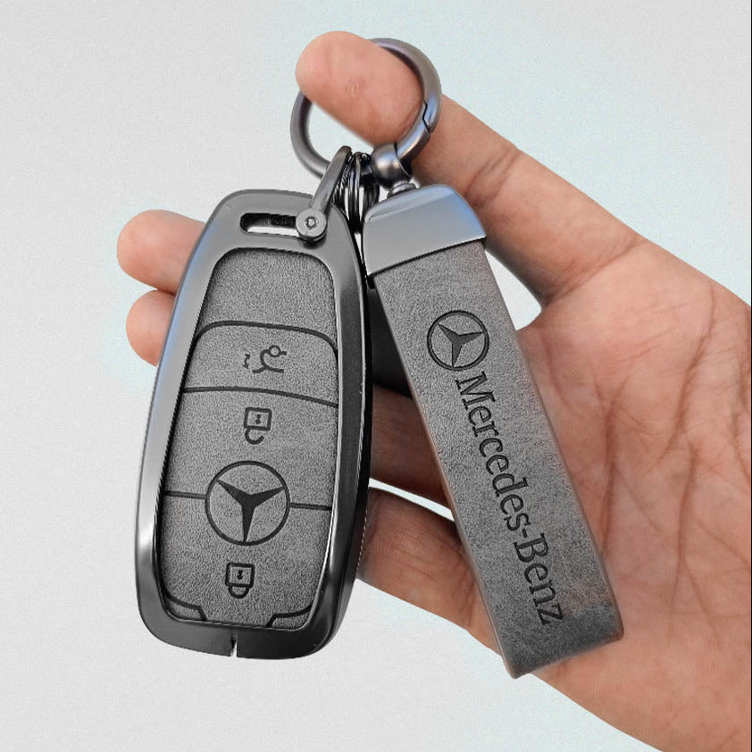 Metal Leather key cover for Mercedes Benz Compatibility: A-Class, C-Class, E-Class, G-Class, S-Class.