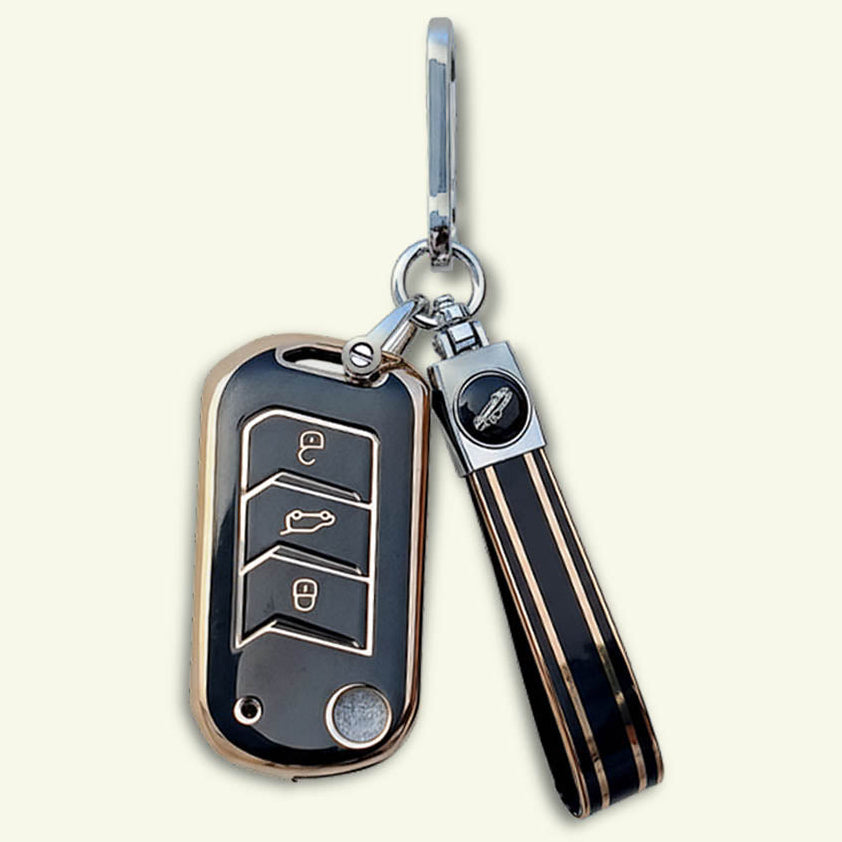 TPU Key Cover For Mahindra Scorpio, XUV 300, Marazzo, XUV 700, 3XO, XUV 400 EV, Bolero, Thar, TUV 3 & Thar Roxx | 3 Button Flip Key