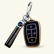 TPU Car Key Cover For TATA Punch, Tiago, Altroz, Nexon, Harrier, Safari, EV, Sierra | 4 Button Smart Key