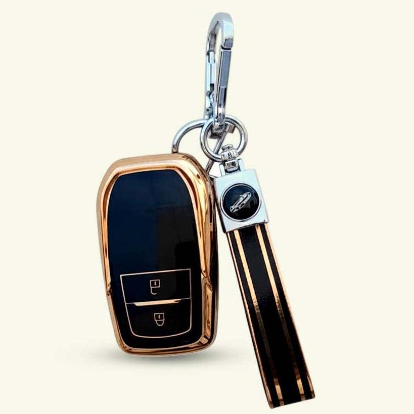TPU Car Key Cover For Toyota Fortuner, Hilux, Innova Crysta, Legender, Innova HyCross, Land Cruiser | 2 Button Type M1 Push Start Smart Key