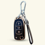 TPU Car Key Cover For TATA Arai, Safari, Tiago, Zest, Bolt, Tigor, Hexa, Nexon, Harrier, Altroz, Punch | 3 Button Flip Key