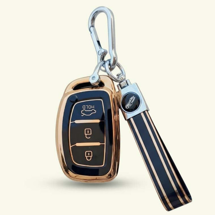 TPU Key Cover for Grand i10 NIOS Asta, Venue, i20, Aura, Creta, Elantra | 3 Button Smart Key