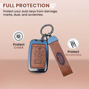 Metal Leather key cover for Land Rover Compatibility Range Rover, Jaguar