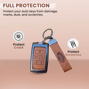 Metal Leather key cover for Land Rover Compatibility Range Rover, Jaguar