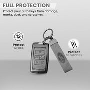 Metal Leather key cover for Land Rover Compatibility Range Rover, Jaguar
