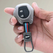 Metal Silicon Key Cover for Suzuki Swift, Dzire, Ertiga, Baleno, Celerio, WagonR, Ritz, Brezza, Scross, Alto, Fronx, XL6, Ciaz, Grand Vitara, Jimny, Alto K10, S Presso, Ignis |for Toyoto Rumion, Hyryder, Urben Cruiser, Galanza | 2 Button Key