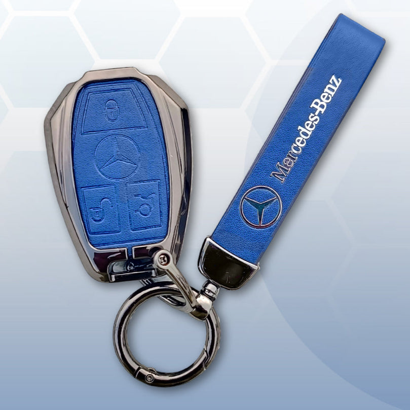 Metal Leather key cover for Mercedes Benz Compatibility: GL Series | S - Class | C - Class | M - Class | 3 Button Smart Key