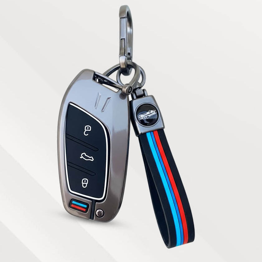 Metal Silicone Key Cover (Belt) for MG ZS EV, Astor | 3 Button Smart Key