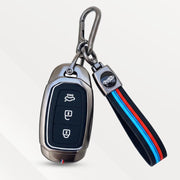 Metal Silicone Key Cover (Belt) for Verna, i20 Asta | 3 Button Smart Key