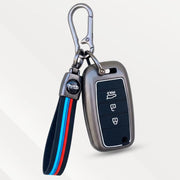 Metal Silicone Key Cover with Belt for Seltos, Sonet, Carens | Flip Key