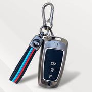 Metal Silicone Key Cover (Belt) for Figo, Aspire, Ecosport, Endeavour | 3 button Smart Key