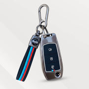 Metal Silicone Key Cover (Belt) for Figo, Aspire, Endeavour | 3 Button Flip Key