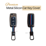 Metal Silicon Key Cover for Skoda/Volkswagen Polo, Vento, Ameo,  Passat, Rapid, Laura, Superb, Octavia | 3 Button Flip Key