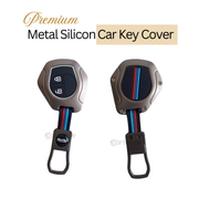 Metal Silicon Key Cover for Suzuki Swift, Dzire, Ertiga, Baleno, Celerio, WagonR, Ritz, Brezza, Scross, Alto, Fronx, XL6, Ciaz, Grand Vitara, Jimny, Alto K10, S Presso, Ignis |for Toyoto Rumion, Hyryder, Urben Cruiser, Galanza | 2 Button Key