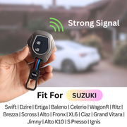 Metal Silicon Key Cover for Suzuki Swift, Dzire, Ertiga, Baleno, Celerio, WagonR, Ritz, Brezza, Scross, Alto, Fronx, XL6, Ciaz, Grand Vitara, Jimny, Alto K10, S Presso, Ignis |for Toyoto Rumion, Hyryder, Urben Cruiser, Galanza | 2 Button Key
