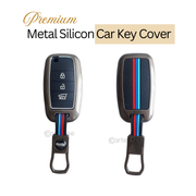 Metal Silicon Car Key Cover Compatible With Seltos, Sonet, Carens | Flip Key