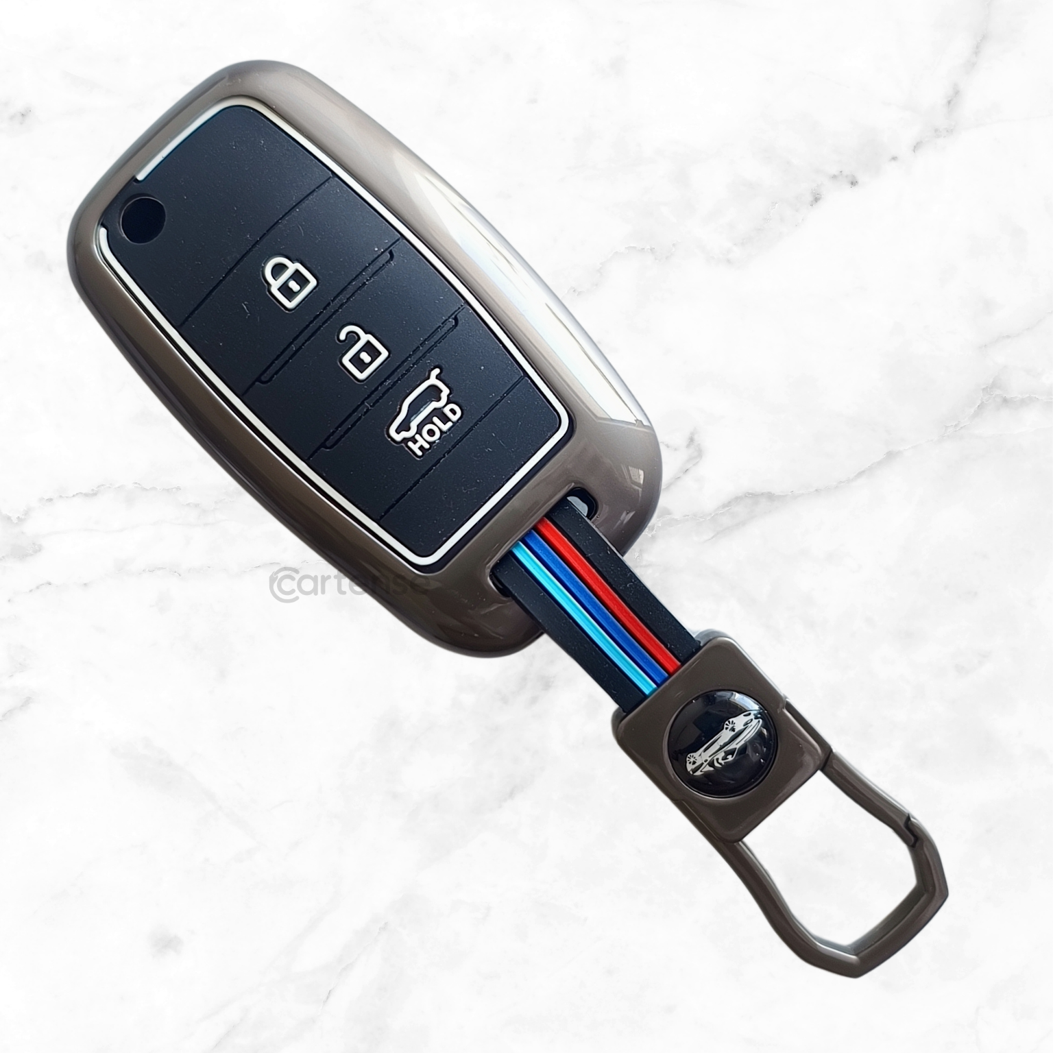 Metal Silicon Car Key Cover Compatible With Seltos, Sonet, Carens | Flip Key