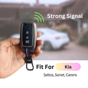 Metal Silicon Car Key Cover Compatible With Seltos, Sonet, Carens | Flip Key
