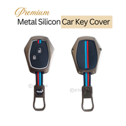 Metal Silicon Key Cover For Renault Logan, Duster, Verito, Lodgy | 2 Button Key