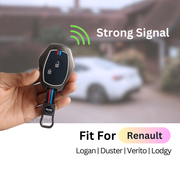 Metal Silicon Key Cover For Renault Logan, Duster, Verito, Lodgy | 2 Button Key