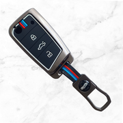 Metal Silicon Key Cover for Skoda/Volkswagen Kushaq, kylaq, Octavia, Kodiaq,  Superb, Slavia, Passat, Virtus, T Roc | 3 Button Flip Key