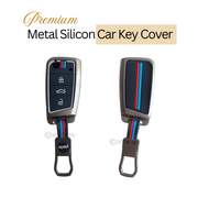 Metal Silicon Key Cover for Skoda/Volkswagen Kushaq, kylaq, Octavia, Kodiaq,  Superb, Slavia, Passat, Virtus, T Roc | 3 Button Flip Key