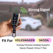 Metal Silicon Key Cover for Skoda/Volkswagen Kushaq, kylaq, Octavia, Kodiaq,  Superb, Slavia, Passat, Virtus, T Roc | 3 Button Flip Key