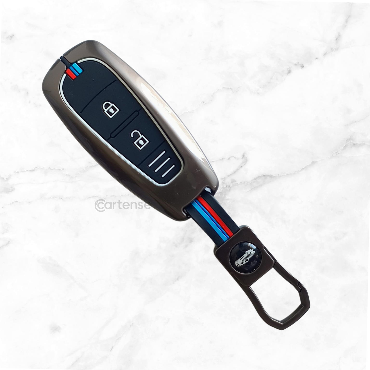 Metal Silicon Key Cover for Suzuki Baleno, Ciaz, Grand Vitara, Brezza, S Cross, Swift, Ignis, XL6, Fronx | 2 Button Smart Key