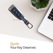 Metal Silicon Car Key Cover For TATA Arai, Safari, Tiago, Zest, Bolt, Tigor, Hexa, Nexon, Harrier, Altroz, Punch | 3 Button Flip Key