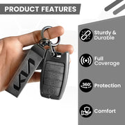 Metal Leather Car Key Cover Compatible With Seltos, Sonet, Carens | Push Start Key