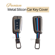 Metal Silicon Key Cover for Skoda Kushaq, Kodiaq | 3 Button Smart Key