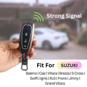 Metal Silicon Key Cover for Suzuki Baleno, Ciaz, Vitara, Brezza, S Cross, Swift, Ignis, XL6, Fronx, Jimny,  Grand Vitara  | 3 Button Smart Key