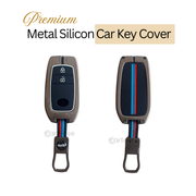 Metal Silicon Car Key Cover For Toyota Fortuner, Hilux, Innova Crysta,  Legender, Innova HyCross, Land Cruiser | 2 Button Type M1 Push Start Smart Key