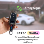 Metal Silicon Car Key Cover For Toyota Fortuner, Hilux, Innova Crysta,  Legender, Innova HyCross, Land Cruiser | 2 Button Type M1 Push Start Smart Key