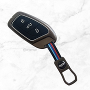 Metal Silicon Car Key Cover For MG ZS EV, Astor | 3 Button Smart Key