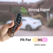 Metal Silicon Car Key Cover For MG ZS EV, Astor | 3 Button Smart Key