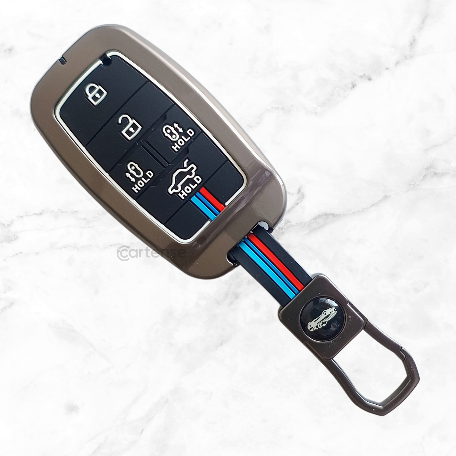 Metal Silicon Car Key Cover Compatible With Kia Carnival | 5 Button Smart Key