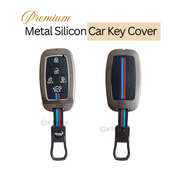 Metal Silicon Car Key Cover Compatible With Kia Carnival | 5 Button Smart Key